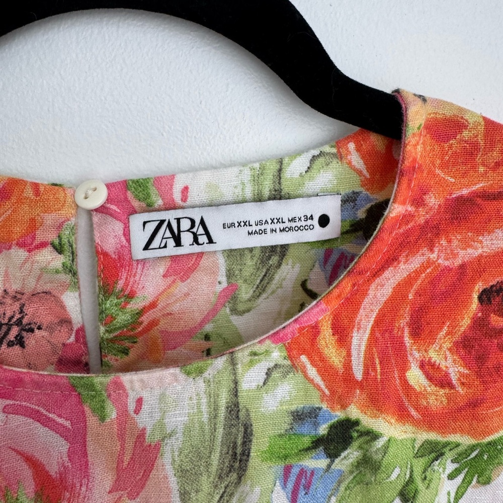 Zara Multicolor Floral Print Top - Picture 2 of 3